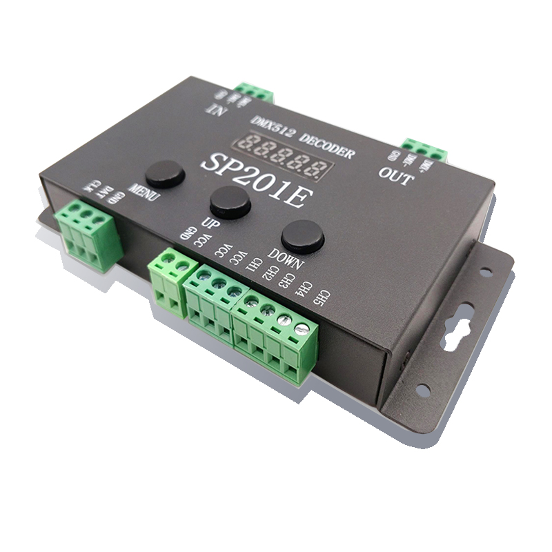 Ws2812B - Ws2812b,ws2811,DC5-24V,sp201e,dmx512用の5チャンネルLEDアドレス指定可能信号デコーダー,ピクセルrgb ic spi