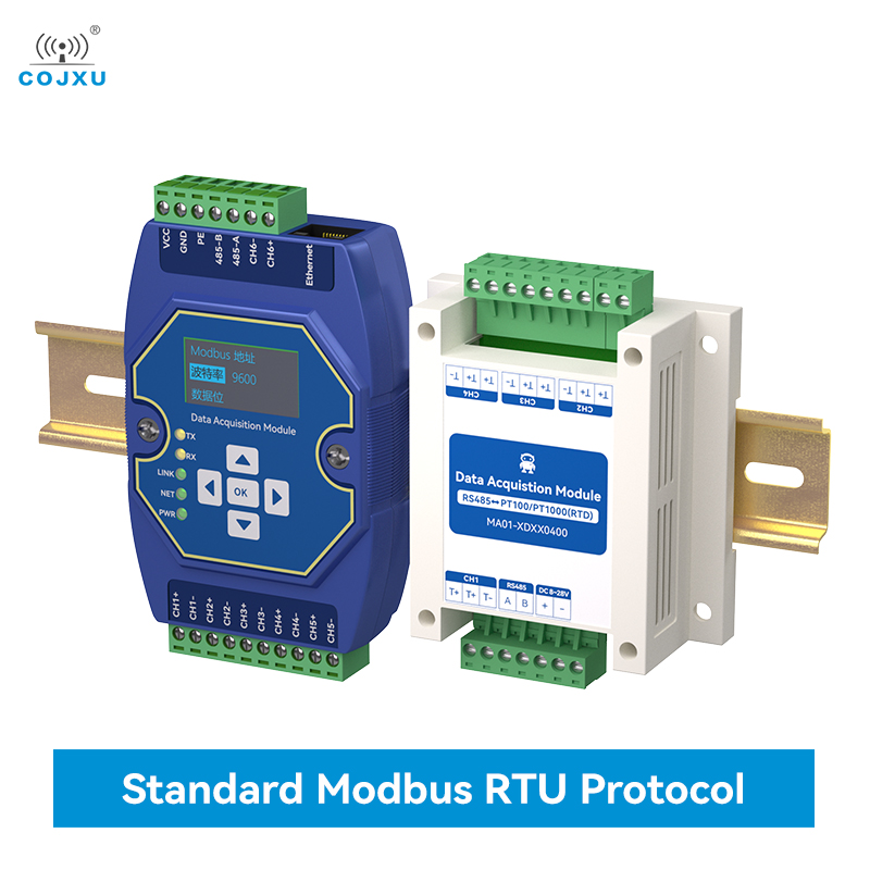 Thermocouple Module K Type - RS485温度取得モジュール、マルチチャンネル、PT100、PT1000、K型熱電対、RTD、COJXU MA01-XD、MA01-XEシリーズ、Modbus対応
