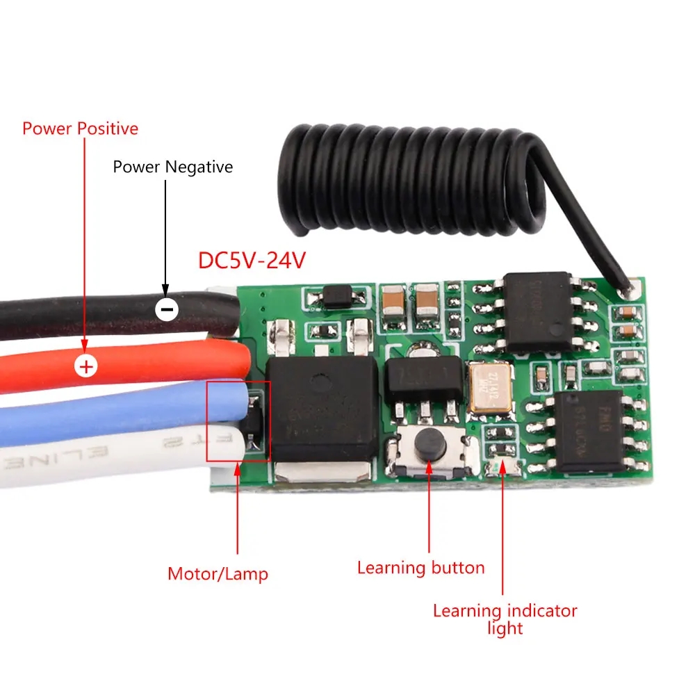 Ir Remote Module - DC 3.7V-24V 433MHz ミニワイヤレス RF リモートコントロールスイッチ受信モジュール
