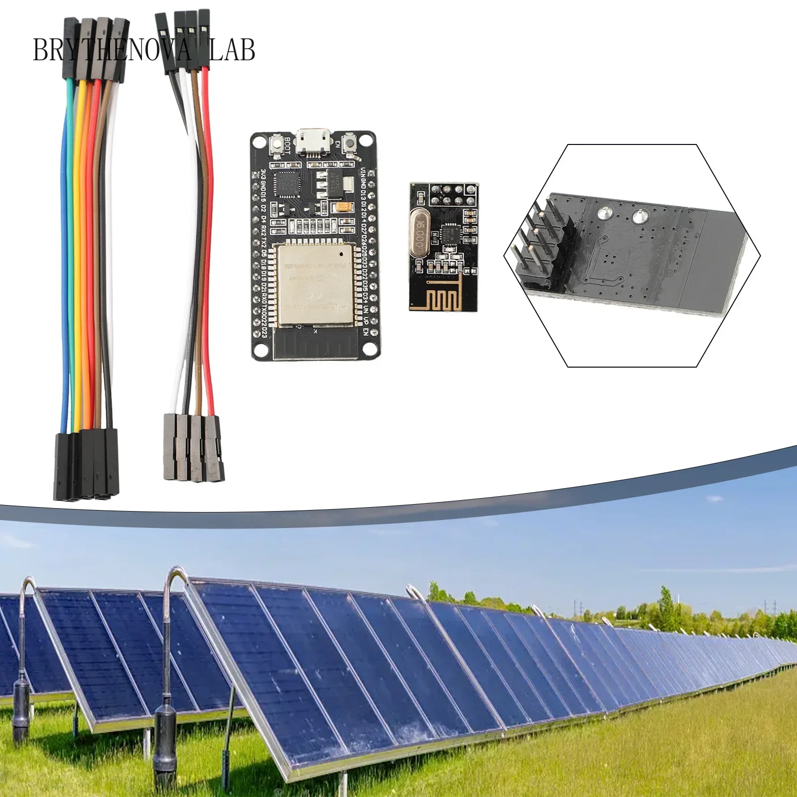 Nrf24L01 - ESP32+NRF24L01+ケーブル DTU（Hoymilesキット用） 簡単な監視性能 高性能コンポーネント 幅広い互換性