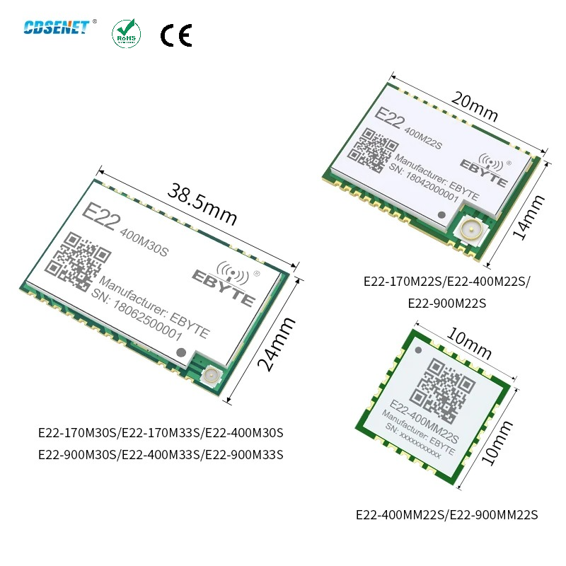 Lora Rfm95 - 170/433/868/915Mhz LoRa SX1262 ワイヤレストランシーバー CDSENET E22