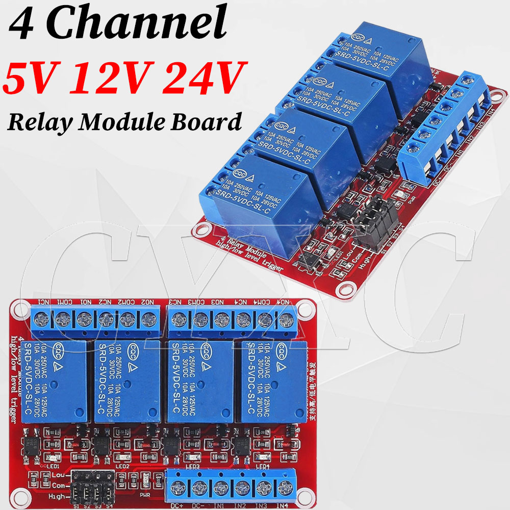 Relay Module 4 Channel - 4チャンネル 5V 12V 24V リレーモジュール フォトカプラ付き