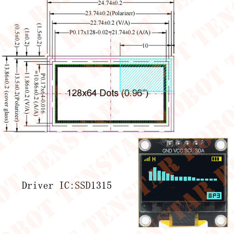 TENSTAR 0.96 インチ OLED SSD1306  - Oled Display 0.96 のレビューと価格
