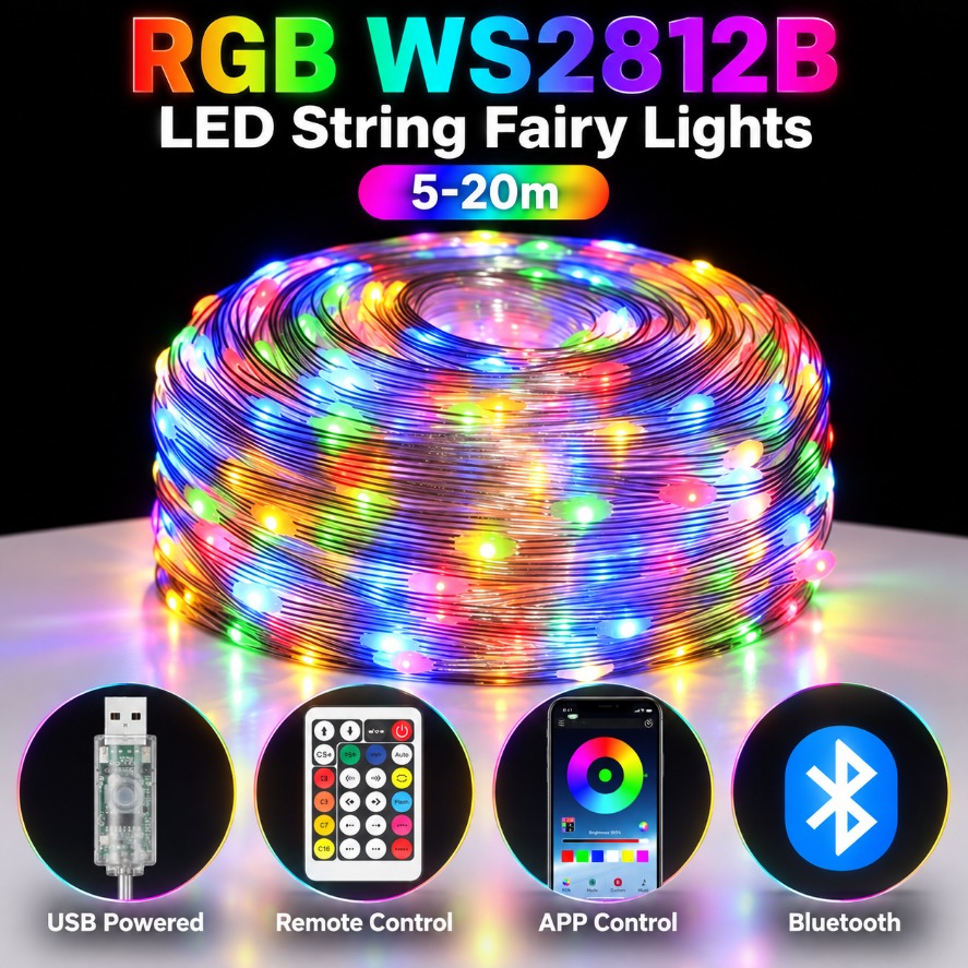 5～20mのWS2812B RGB LEDフェアリーライト。 - Ws2812B Strip 5V のレビューと価格