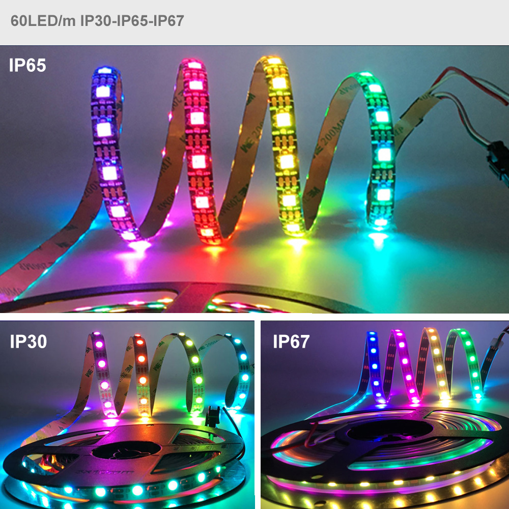5m WS2812B LEDライト、WS2812 RGB L - Ws2812B Strip 5V のレビューと価格