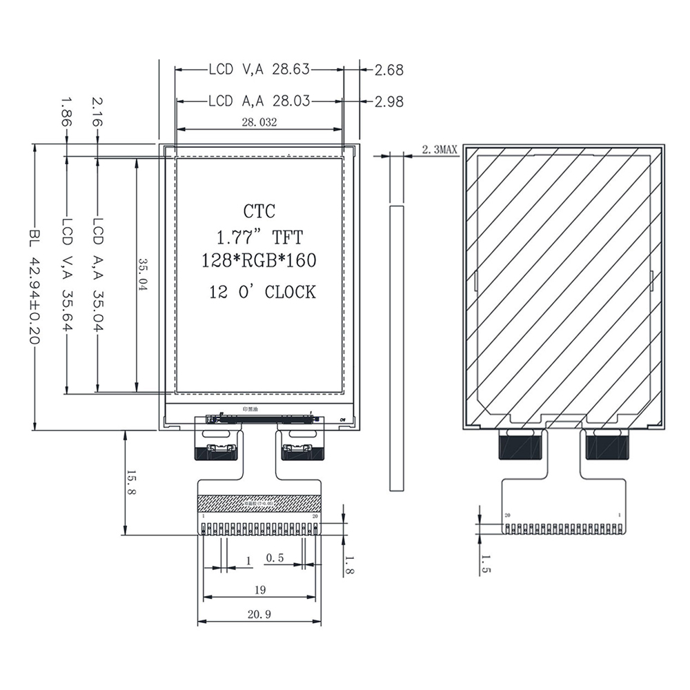1.77 インチ LCD スクリーン TFT ディスプレイ  - Tft Display 2.4 のレビューと価格
