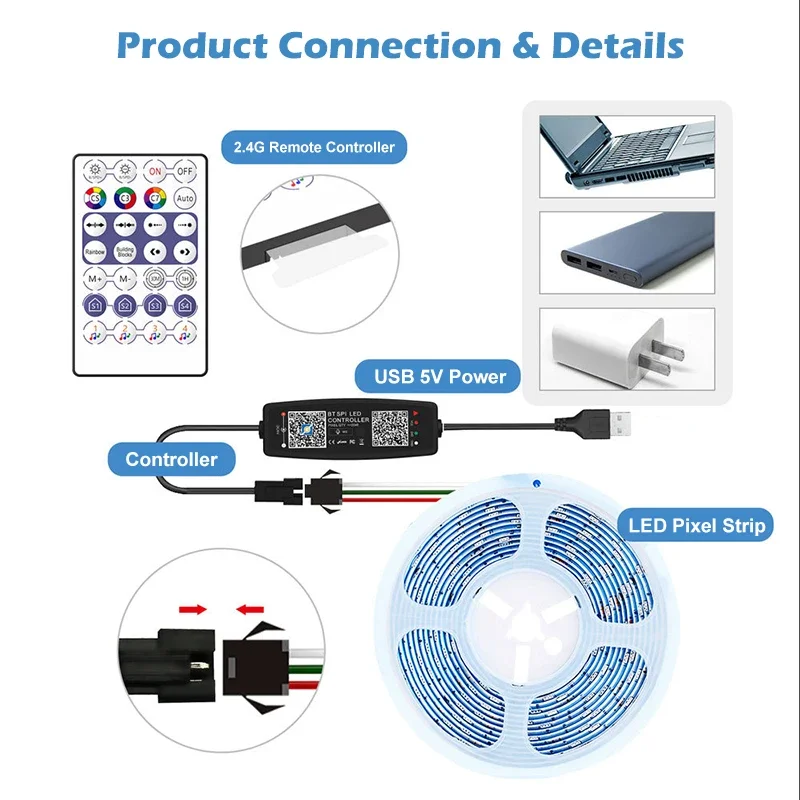 Bluetoothミュージックコントローラー,ws2812b - Ws2812B Strip 5V のレビューと価格