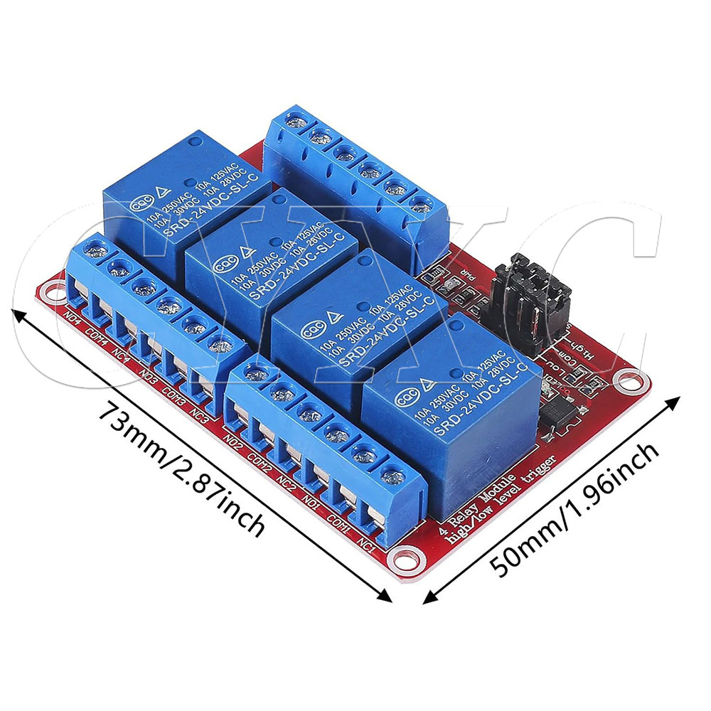 4チャンネル 5V 12V 24V リレーモジュール フォト - Relay Module 4 Channel のレビューと価格