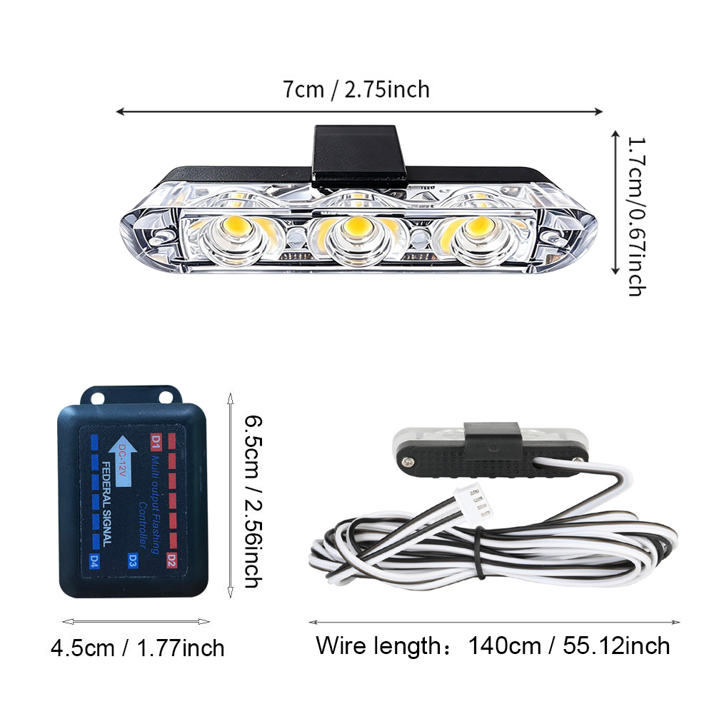    3LED 8モジュール式カーグリルフラッシュライト、 - Joystick Module のレビューと価格