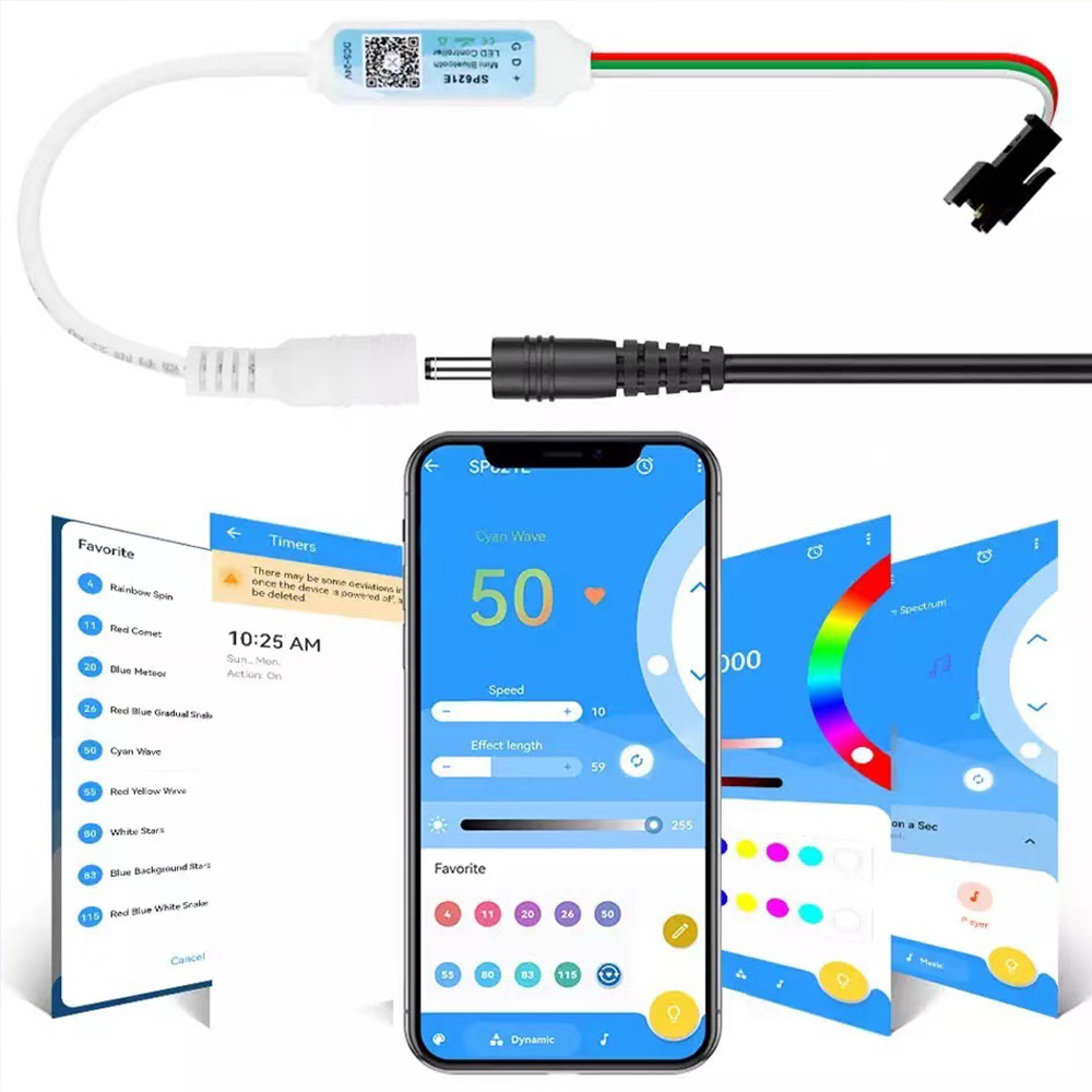 LEDピクセルストリップライトコントローラー,青の歯の音楽, - Ws2812B のレビューと価格