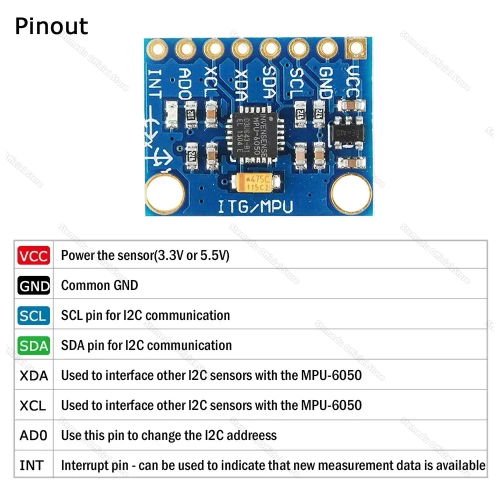 GY-521 MPU-6050 3軸ジャイロセンサーモジュー - Mpu6050 のレビューと価格