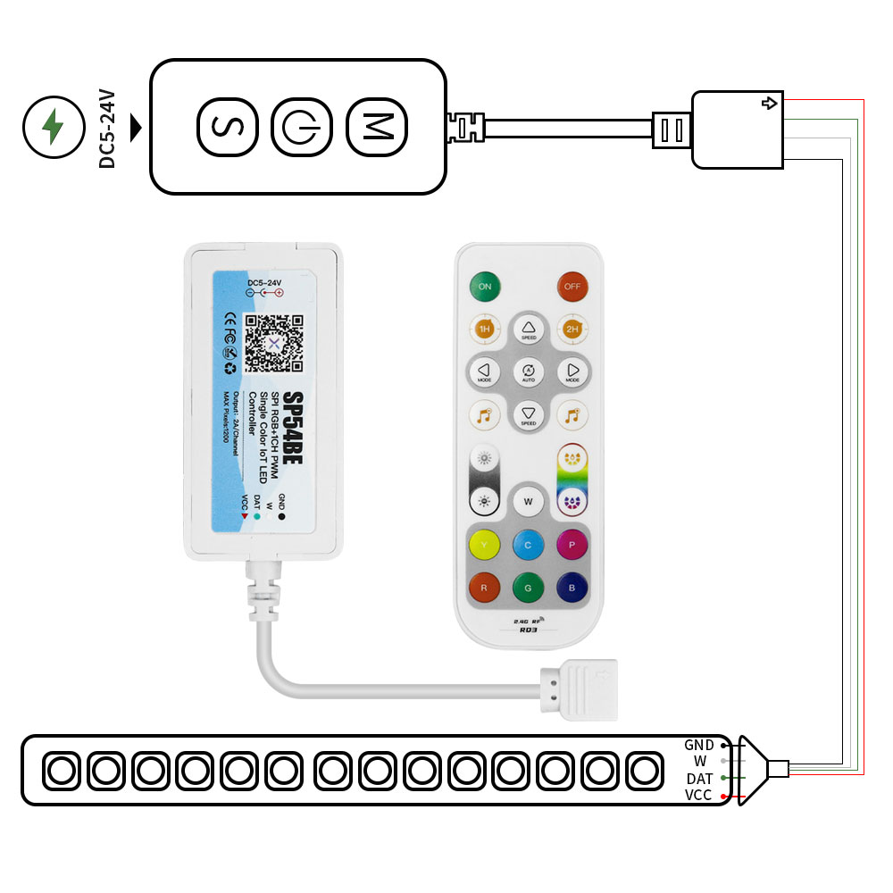 LEDライトストリップコントローラー,Wifi,Blueto - Ws2812B のレビューと価格
